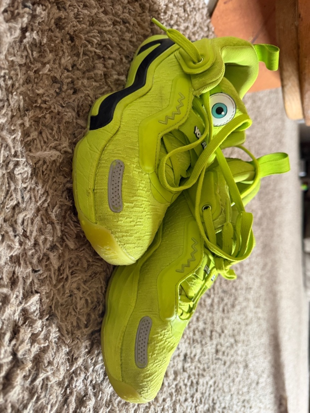 adidas Neon Green Kids Sneakers with Playful Eye Detail